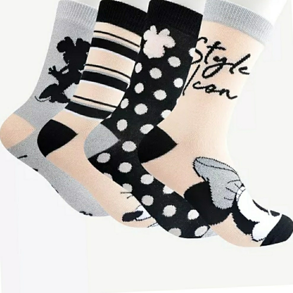 Disney Minnie Mouse 4 pack crew socks - NWT